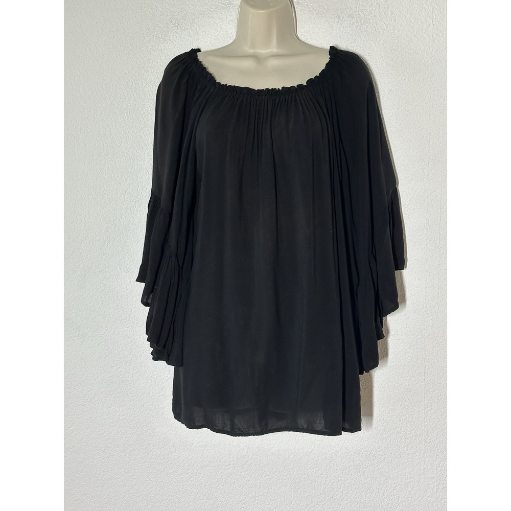 Elan Boho Peasant Top Women OS Flare Sleeves FairyGrunge Minimalist‎